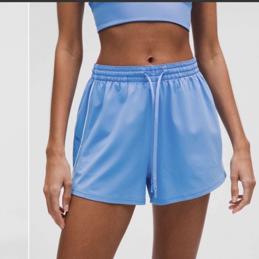 Lululemon Court Rival High-Rise Short 3" Women 14 Blue Mesh Swift Pool Party